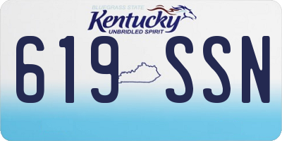 KY license plate 619SSN