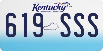 KY license plate 619SSS