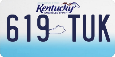 KY license plate 619TUK