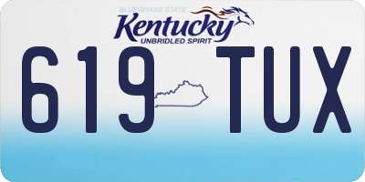 KY license plate 619TUX