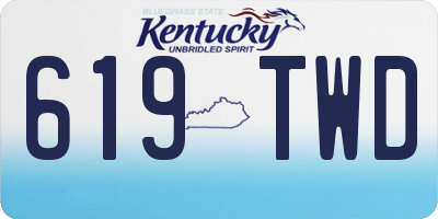 KY license plate 619TWD