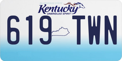 KY license plate 619TWN