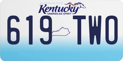 KY license plate 619TWO