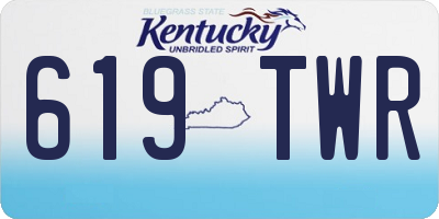 KY license plate 619TWR