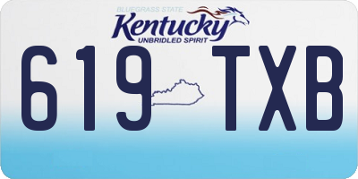 KY license plate 619TXB
