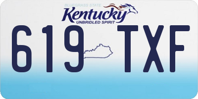 KY license plate 619TXF