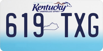 KY license plate 619TXG