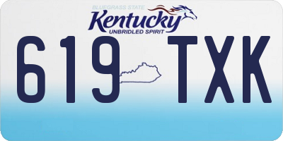 KY license plate 619TXK