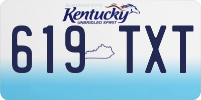 KY license plate 619TXT