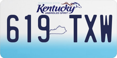 KY license plate 619TXW