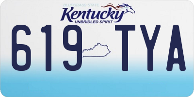 KY license plate 619TYA