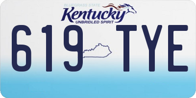 KY license plate 619TYE