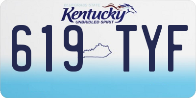 KY license plate 619TYF