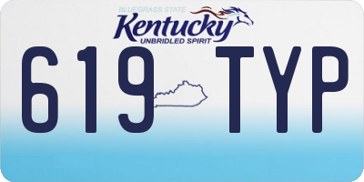 KY license plate 619TYP