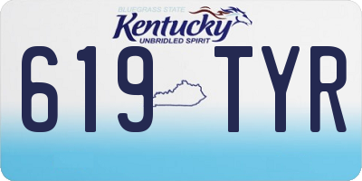 KY license plate 619TYR
