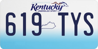 KY license plate 619TYS
