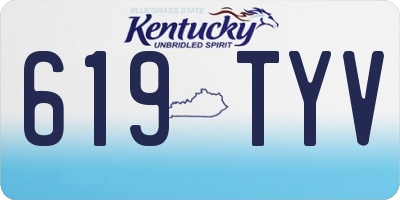 KY license plate 619TYV