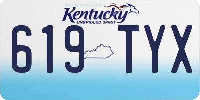 KY license plate 619TYX