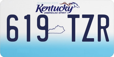 KY license plate 619TZR