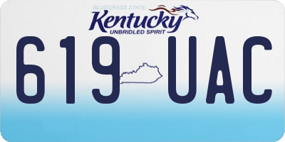 KY license plate 619UAC