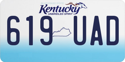 KY license plate 619UAD