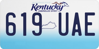 KY license plate 619UAE