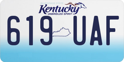 KY license plate 619UAF