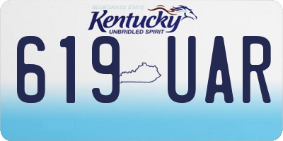 KY license plate 619UAR