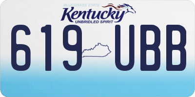 KY license plate 619UBB
