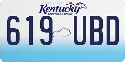 KY license plate 619UBD