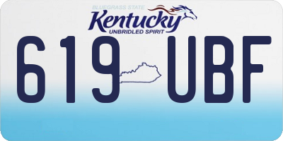 KY license plate 619UBF