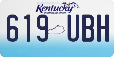 KY license plate 619UBH