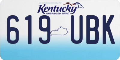 KY license plate 619UBK