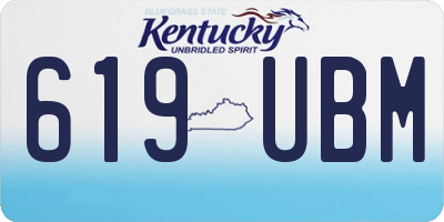 KY license plate 619UBM