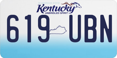 KY license plate 619UBN