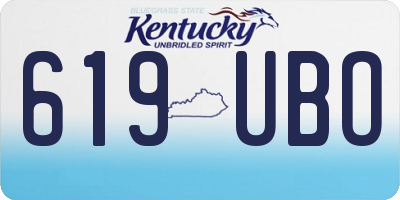 KY license plate 619UBO