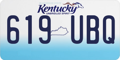 KY license plate 619UBQ