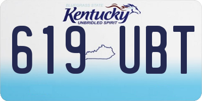 KY license plate 619UBT