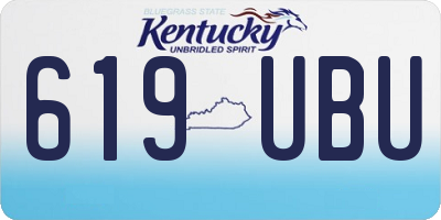 KY license plate 619UBU