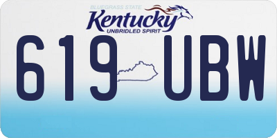 KY license plate 619UBW