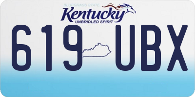 KY license plate 619UBX