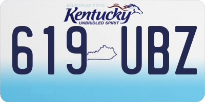 KY license plate 619UBZ