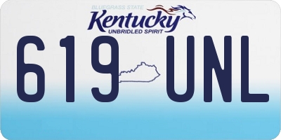 KY license plate 619UNL