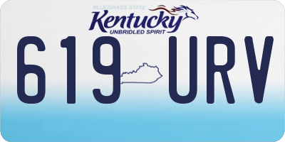 KY license plate 619URV