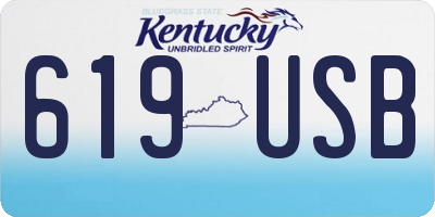 KY license plate 619USB