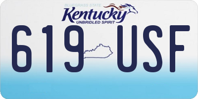 KY license plate 619USF