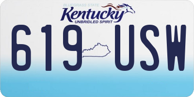 KY license plate 619USW