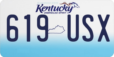 KY license plate 619USX