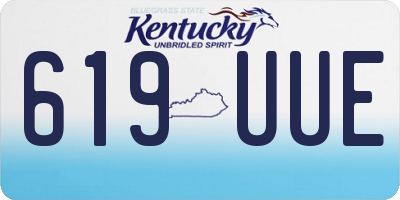 KY license plate 619UUE