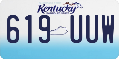 KY license plate 619UUW